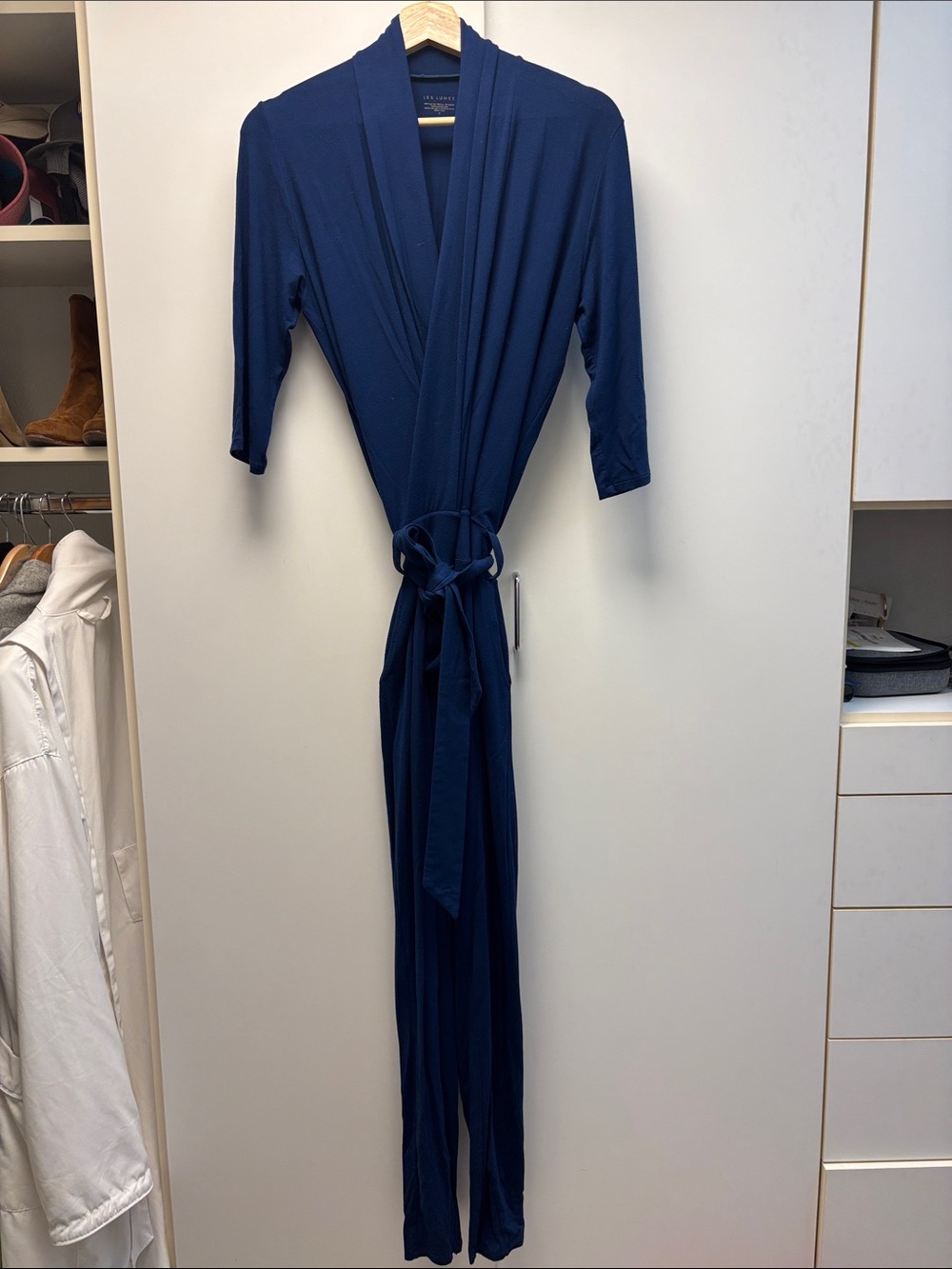 Les Lunes Navy Blue Wrap Jumpsuit